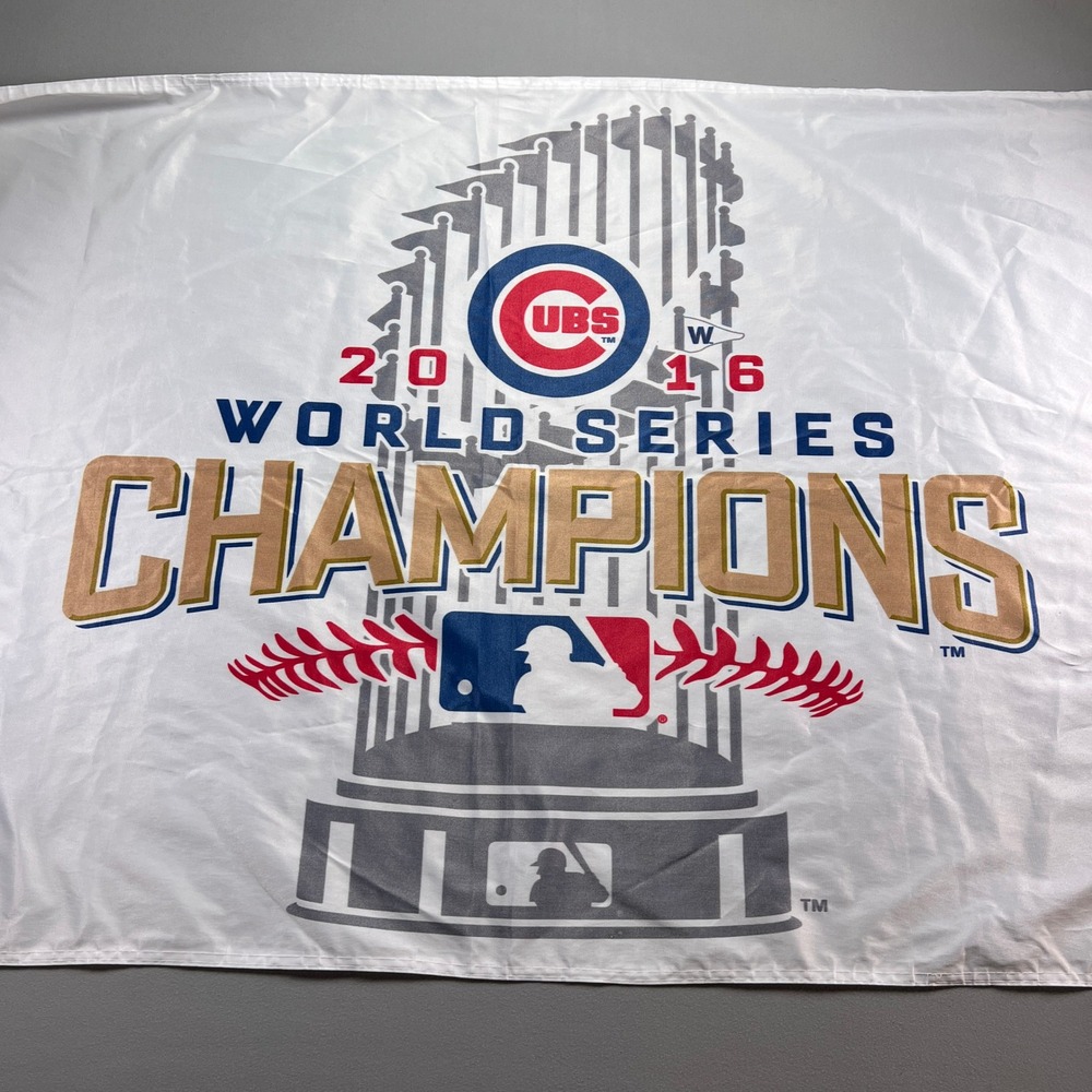 Chicago Cubs 2016 World Series Champions Flag 34x60" White WinCraft Sports MLB